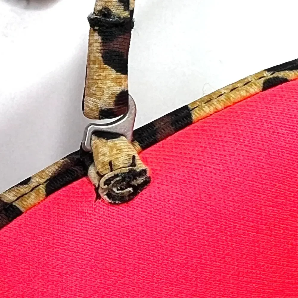 Victoria's Secret Swim Size 34C Cheetah Print Halter Bikini Top